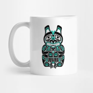 Teal Blue and Black Haida Spirit Bear Mug